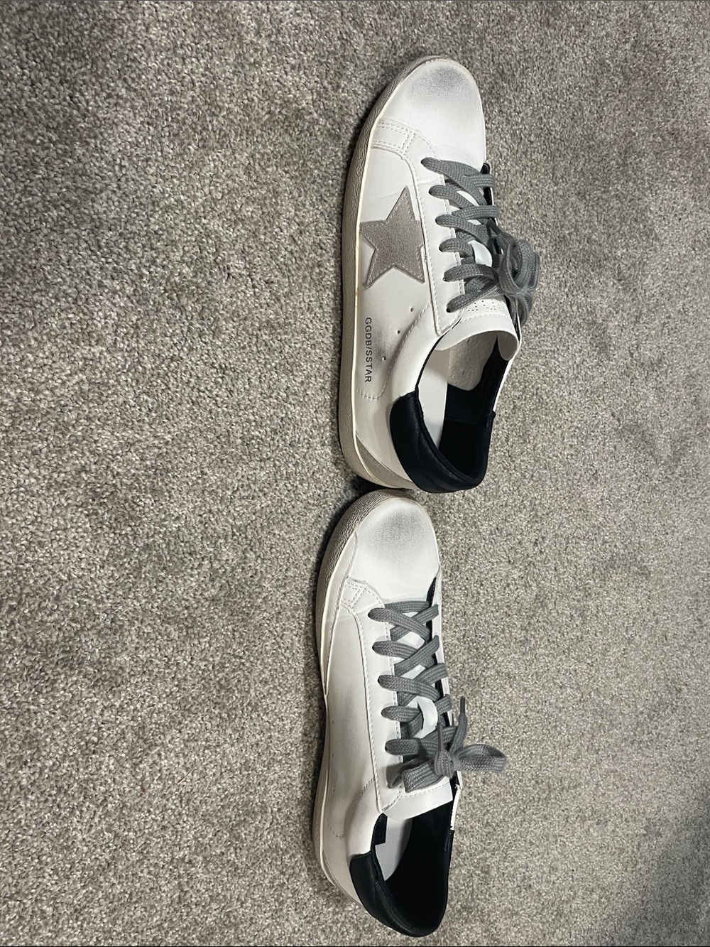 White and Gray Low-Top Women’s Athletic Sneakers - Picture 4 of 5